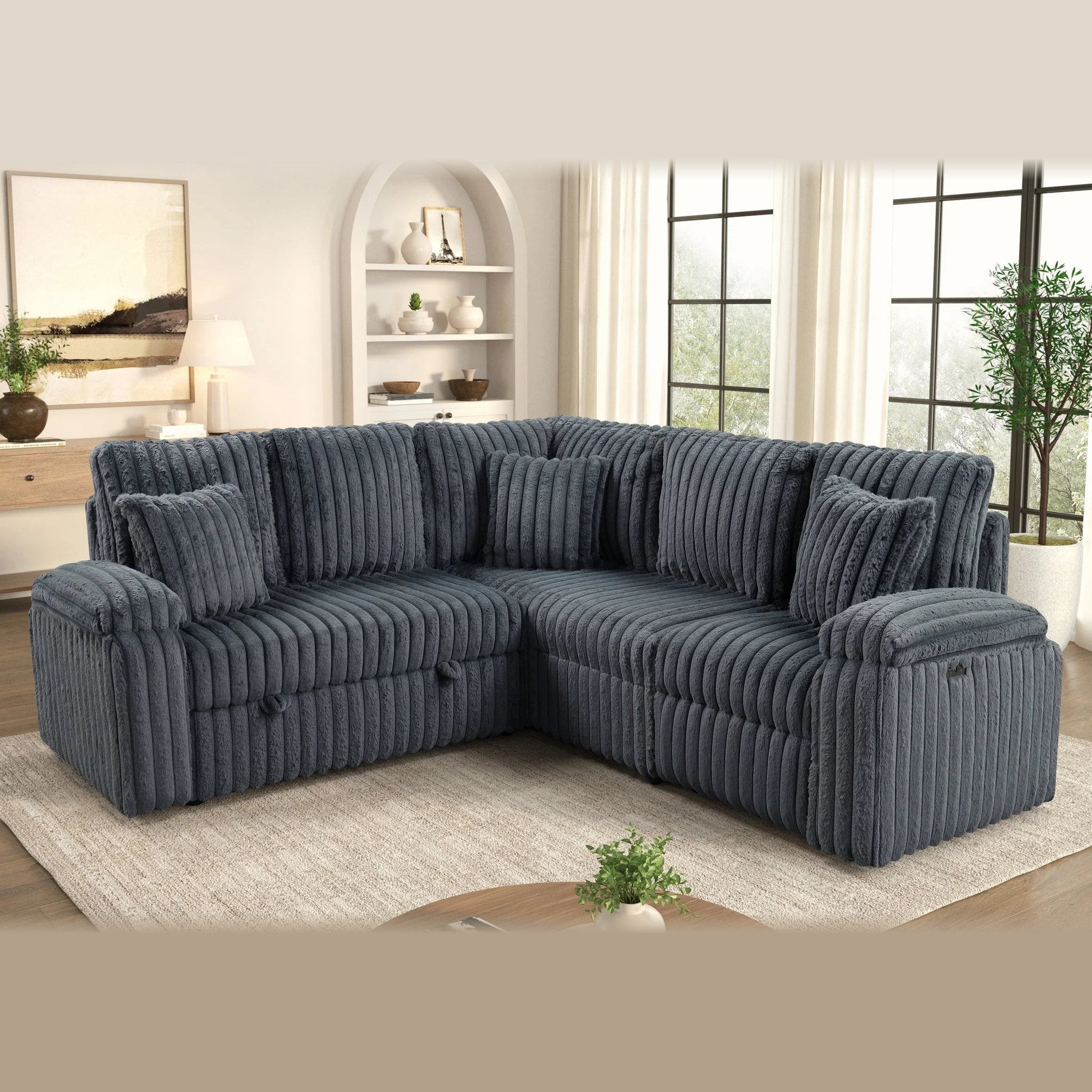 Amiri sectional - charcoal
